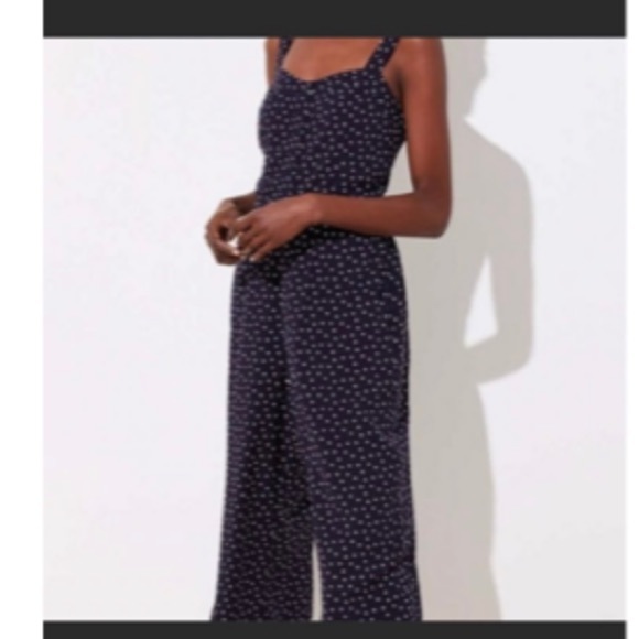 LOFT Navy Floral Print Sleeveless Jumpsuit - Picture 3 of 8